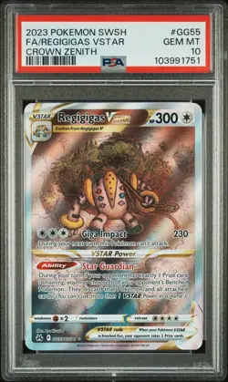 2023 Pokemon Sword And Shield Crown Zenith Regigigas VSTAR Fa PSA 10 #GG55 - Image 1