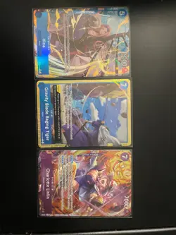 One Piece TCG Alt Art Lot (3x) NM/M Hina EB03, Gravity Blade Raging Tiger Alt - Image 1