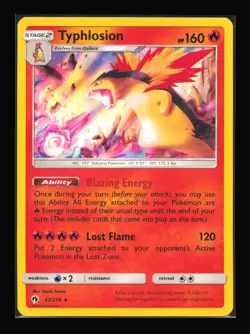 Typhlosion 42/214 SM - Lost Thunder Holo Rare Pokemon TCG LP - Image 1