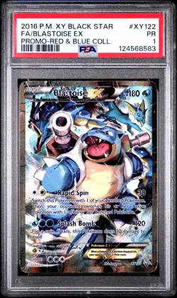 PSA 1 Blastoise EX XY122 Red & Blue Collection Black Star Promo - Image 1