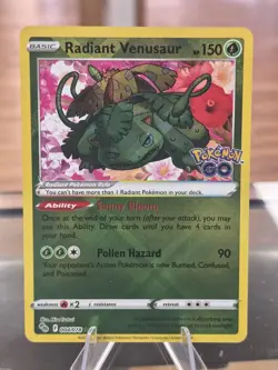 Radiant Venusaur 004/078 Pokemon GO Holo Free Shipping! - Image 1