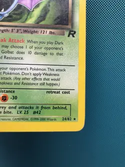 Pokemon TCG Dark Golbat Team Rocket 24 Non Holo Unlimited Rare MP - Image 5