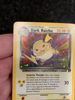 Pokemon Dark Raichu 83/82 Team Rocket Holo Secret Rare English WOTC 2000 - Image 1
