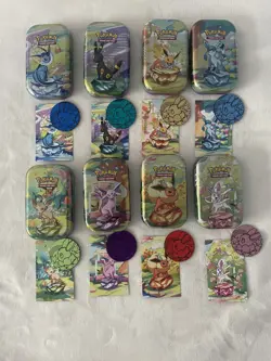 *EMPTY* Pokemon Prismatic Evolution Mini Tin Set - Including ART and COINS. - Image 1