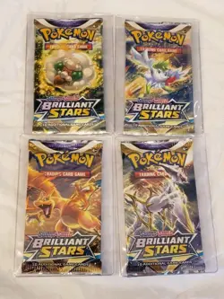 4x Pokemon Brilliant Stars Sealed Packs Sword & Shield - Image 1
