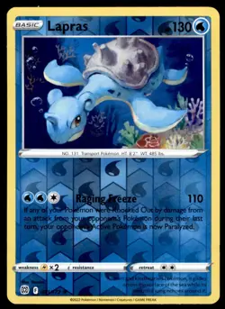 Lapras 031/172 Rare Brilliant Stars Pokemon Reverse Holo Lightly Played - Image 1