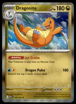 Dragonite 149/165 Rare 151 Pokemon Holo Lightly Played - Image 1