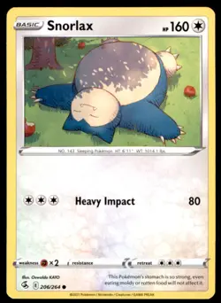 Snorlax 206/264 Common Fusion Strike Pokemon Lightly Played - Image 1