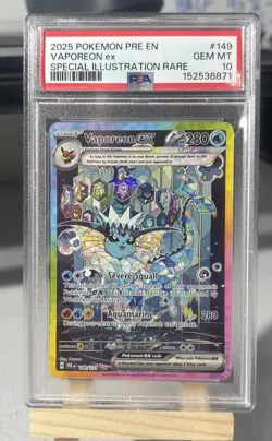Pokemon 2025 Prismatic Evolutions - Vaporeon EX 149/131 - PSA 10 - Image 1