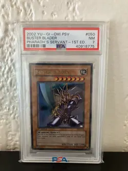 Yu-Gi-Oh! Buster Blader Pharaoh's Servant 1st Edition Ultra Rare PSV-050 PSA 7 - Image 1