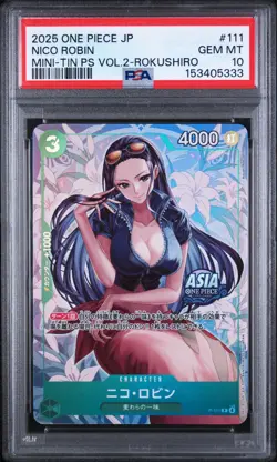 2025 ONE PIECE JAPANESE MINI-TIN PACK SET VOL.2 #111 NICO ROBIN PSA 10 - Image 1
