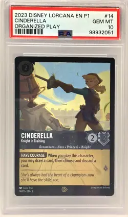 Cinderella Knight in Training PSA 10 – Disney Lorcana EN P1 #14 Organized Play - Image 1