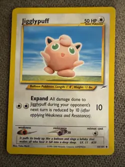 Pokemon TCG Neo Destiny Jigglypuff Card 44/105 Uncommon Yuka Morii - Image 1