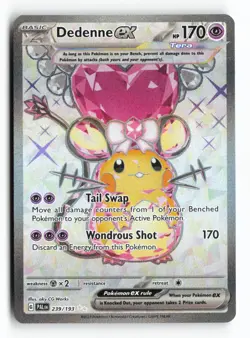Dedenne ex 239/193 SV02: Paldea Evolved Holo Ultra Rare Pokemon TCG Card NM - Image 1