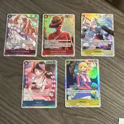 Bandai One Piece Card Game OP01 Alt Art Foil Character Lot x5 - Image 1