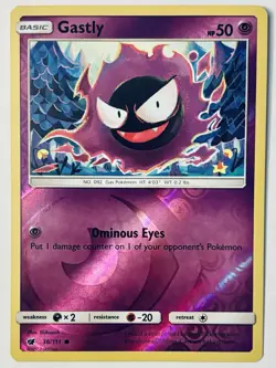 Gastly 36/111 Crimson Invasion Reverse Holo Common Pokemon Card NEAR MINT - Image 1