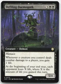 Defiling Daemogoth (Extended Art) 75 Commander: Secrets of Strixhaven MTG NM - Image 1