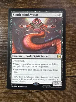 South Wind Avatar Creature Rare Black MTG #78 Teenage Mutant Ninja Turtles NM - Image 1