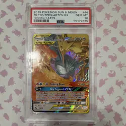 Pokemon Hidden Fates Moltres & Zapdos & Articuno GX 44/68 Holo TAG TEAM PSA 10 - Image 1