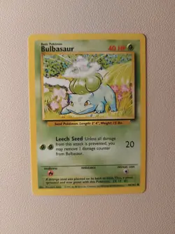Pokemon TCG Bulbasaur Base Set 44/102 Common Card 1999 Vintage WOTC NM/LP - Image 1