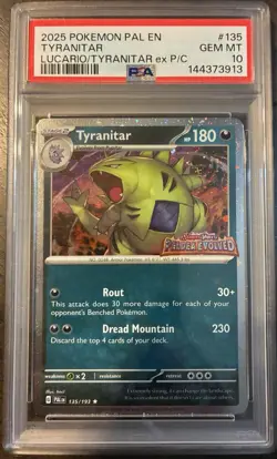 2025 POKEMON PAL EN-PALDEA EVOLVED #135 TYRANITAR PSA 10 - Image 1
