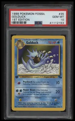 1999 Pokemon Fossil Golduck 1st Edition PSA 10 - Image 1