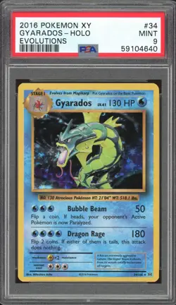 GYARADOS 34/108 EVOLUTIONS POKEMON PSA 9 MINT - Image 1