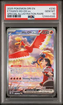 Pokemon TCG 2025 Destined Rivals Ethan's Ho-Oh ex 230/182 SIR Holo PSA 10 - Image 1