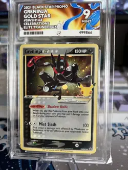 Pokemon TCG Greninja Gold Star Promo Celebrations ACE 9 Graded Mint Card 25th - Image 1