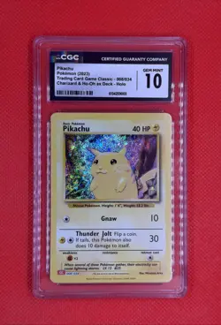 Pokemon TCG Pikachu CGC Gem Mint 10 Classic 008/034 Yellow Cheeks - Image 1