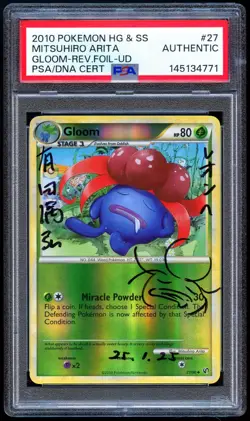 Pokemon 2010 PSA Authentic Mitsuhiro Arita Signed Gloom Reverse Holo Undaunted - Image 1