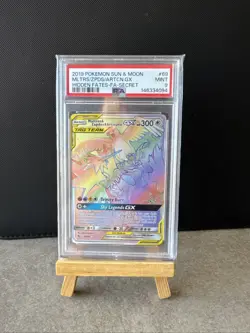 Pokemon TCG Hidden Fates Moltres Zapdos Articuno GX 69/68 Rainbow Rare PSA 9 - Image 1