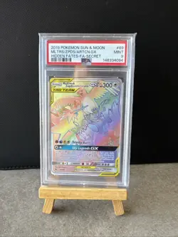 Pokemon TCG Hidden Fates Moltres Zapdos Articuno GX 69/68 Rainbow Rare PSA 9 - Image 2