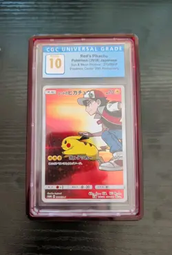 CGC 10 Pristine Red's Pikachu 270/SM-P Pokemon Promo 20th Anniversary Japanese - Image 1