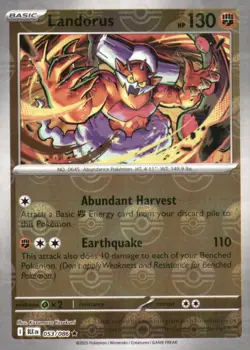 LANDORUS (POKE BALL PATTERN) 053/086 RARE BLACK BOLT POKEMON NEAR MINT - Image 1
