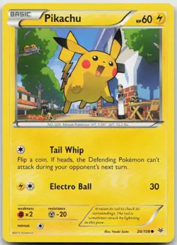 Pikachu 20/108 Common Roaring Skies Pokemon TCG NM - Image 1