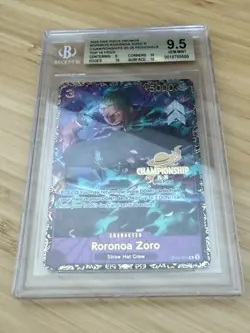 2025 ONE PIECE PROMO CHAMP 25-26 TOP 16 OP09-076 RORONOA ZORO BGS 9.5 - Image 2