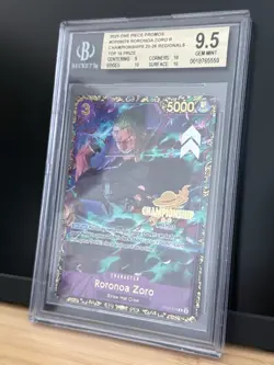 2025 ONE PIECE PROMO CHAMP 25-26 TOP 16 OP09-076 RORONOA ZORO BGS 9.5 - Image 3