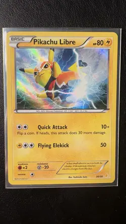 2016 Pokemon XY Trainer Kit Pikachu Libre 30/30 Holo Card NM - Image 1