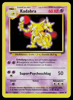 Pokemon Card Base Set Unlimited Kadabra 32/102 Uncommon German - Image 1