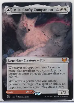 1x Mila, Crafty Companion *Borderless* - Strixhaven: School of Mages - Near Mint - Image 1