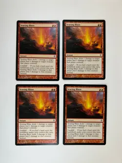 Magic The Gathering Worldwake 4x Searing Blaze #90/145 MTG TCG CCG Playset - Image 1