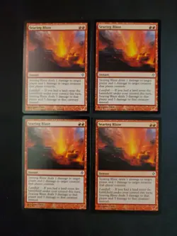 4x SEARING BLAZE Worldwake NM MTG Magic the Gathering Tcg Playset 4 X4 ** - Image 1