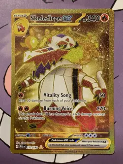 Pokemon Paldea Evolved Skeledirge EX 272/193 Gold Hyper Rare NM* - Image 1