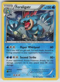 POKEMON FERALIGATR 17 HOLO R PHANTOM FORCES MP HOLO - Image 1