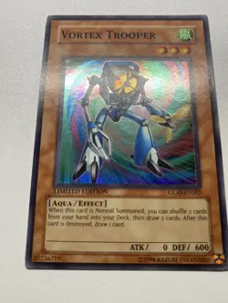 Yugioh Vortex Trooper Super Rare Limited Edition GLAS-ENSE2 HP - Image 1