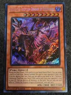 Yugioh Veidos the Eruption Dragon of Extinction PHNI-EN090 Secret Rare 1st Ed NM - Image 1