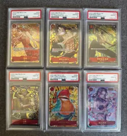 PSA 10 One Piece 1st Anniversary Set Red Nami OP01-016 Set of 6 Luffy Chinese - Image 2