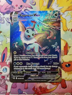 Pokemon TCG Vaporeon VMAX Holo Jumbo Card Promo SWSH182 - Image 1