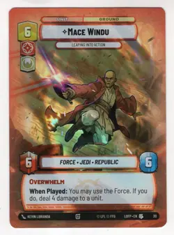 Star Wars Unlimited LotF Foil Hyperspace OP Promo Card #30 Mace Windu - Image 1